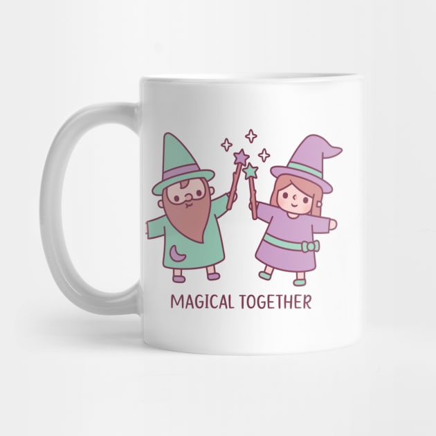 Cute Wizard And Witch Girl Magical Together by rustydoodle